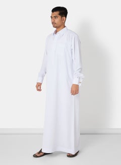 اشتري Premium Chest Pocket Saudi Kandora White في السعودية