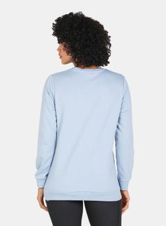 Buy Save The Skater Print Crop Sweatshirt Blue Fog in Saudi Arabia