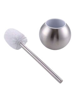 Buy Bathroom Accessories - Toilet Brush And Holder - Stainless Steel Round - Bath Kit (Round) Silver 11.5 x 14 x 35cm in Saudi Arabia