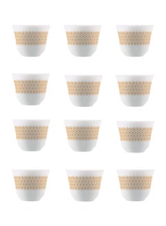 اشتري طقم أكواب قهوة عربي مكون من 12 قطعة للقهوة والشاي تكفي 12 فرداً - لون جازلين جازلين 12-Piece في السعودية