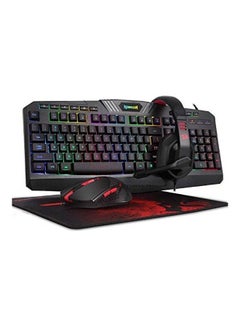 Buy S101Wired Rgb Backlit Gaming Keyboard And Mouse, Gaming Mouse Pad, Gaming Headset Combo All In 1 Pc Gamer Bundle For Windows Pc in UAE