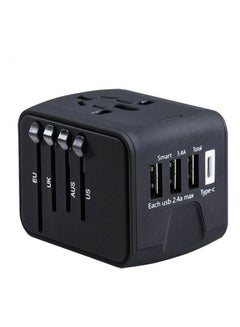 Buy Universal Travel Adapter 3.4A Fast Charging Black in UAE