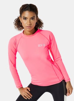 Buy Long Sleeve Activewear T-Shirt Pink in UAE