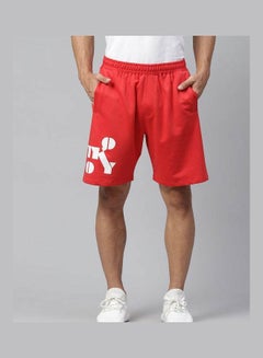 Buy Mid-Rise Casual Shorts Red in UAE
