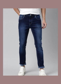 Buy Casual Mid-Rise Jeans Blue in UAE