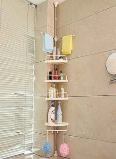 Buy Wall Mounted Multi Functional Bathroom Storage Rack and Hanger white 83x26.6x6.3cm in Egypt