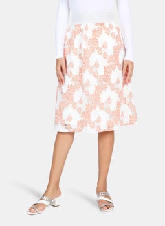 Buy Casual Burnout Skirt Pink/White in Saudi Arabia