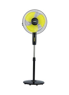 Buy 16 inch High Speed Pedestal Fan  with 3 Blades And 3 speed Variants 130.0 W GF21126 Black , Yellow in Saudi Arabia