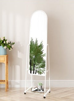 Buy Floor Full Length Mirror with Holder White 63x20inch in Saudi Arabia