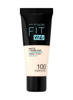 Buy Fit Me Matte & Poreless Liquid Foundation 100 Warm Ivory in UAE