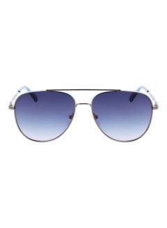 اشتري Full Rim Metal Aviator Sunglasses CKJ22201S 5915 (020) Dark Ruthenium/Blue في الامارات