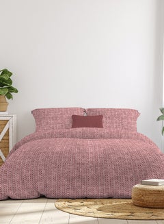 اشتري Comforter Set Queen Size All Season Everyday Use Bedding Set 100% Cotton 3 Pieces 1 Comforter 2 Pillow Covers  Maroon Red Cotton Maroon Red 160 x 220cm في الامارات