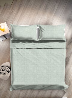 Buy Duvet Cover Set - With 1 Duvet Cover 160X200 Cm And 2 Pillow Cover 50X75 Cm - For Twin Size Mattress - 100% Cotton Percale 180 Thread Count Cotton Green Twin none in UAE