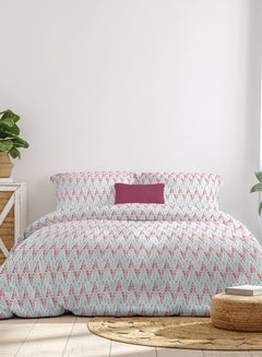 اشتري Comforter Set King Size All Season Everyday Use Bedding Set 100% Cotton 3 Pieces 1 Comforter 2 Pillow Covers  Blue/Pink Cotton Blue/Pink في الامارات