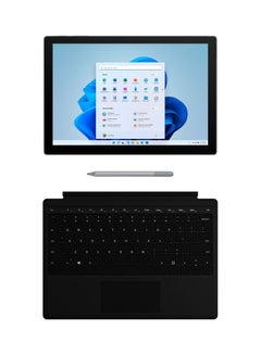Buy Surface Pro 7+ 11th Gen, 12.3" Display, Intel Core i5 Processor/8GB Go RAM/128 GB SSD/Intel Iris Xe Graphics With Black Keyboard Cover And Pen English Silver in UAE