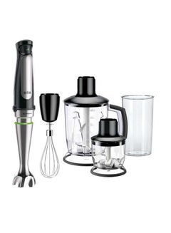 Buy Multi Quick 7, 1.5L Food Processor, 0.600L Beaker, Whisk, Stainless Steel Shaft, Splash Control, MQ7045X Silver/Black in Egypt