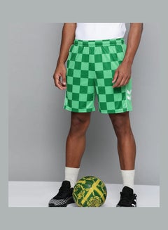 Buy Checked Printed Sport Shorts Green in Saudi Arabia