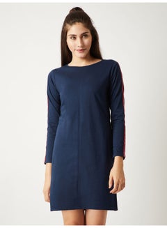 Buy The Final Show Twill Sleeve Dress Navy Blue in Saudi Arabia