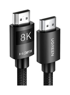 اشتري كابل HDMI 2.1 بجودة 8K ودقة فائقة الوضوح وسرعة عالية تبلغ 48 جيجابت في الثانية بسلك مضفر بجودة 8K عند 60 هرتز وقناة إرجاع صوتي محسنة بتقنية دولبي فيجن HDR الديناميكية لجهاز ماك بوك برو وجهاز الألعاب بلايستيشن PS5 وسويتش والتلفزيون وإكس بوكس وتلفزيون بلو راي بدقة فائقة الوضوح والبروجيكتور بطول 3 أمتار لون أسود في مصر