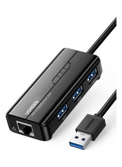 Buy USB 3.0 Hub Ethernet Adapter Splitter Gigabit Network Converter RJ45 Lan Compatible with MacBook Air iMac Pro Surface Pro Chromebook Switch Console Black in Egypt