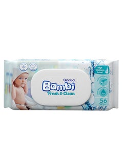 Buy Baby Wet Wipes Fresh and Clean - 56 Pieces in Saudi Arabia