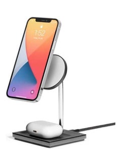 Buy Snap Magnetic 2-In-1 Wireless Charger Grey in UAE