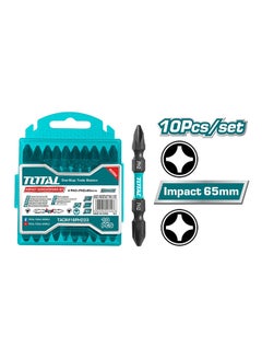 Buy Impact Screwdriver Bit 10 Pieces Double Ended Teal / Grey in Egypt