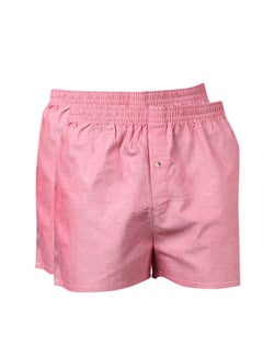 Buy Pack Of 2 Woven Boxer Shorts Pink in Saudi Arabia