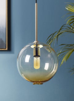 Buy Handmade Art Glass Pendant Lighting Yellow Unique Luxury Quality Material for the Perfect Stylish Home 25.4 x 25.4 x 50cm Yellow in Saudi Arabia