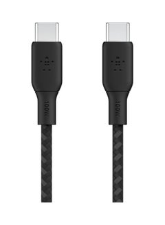 اشتري كابل USB-C 2.0 مضفر بقدرة 100 وات وطول 3 أمتار 5000.0 mAh أسود في الامارات