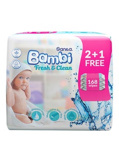 Buy Baby Wet Wipes Fresh and Clean - 168 Pieces in Saudi Arabia