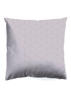 Buy Decorative Cushion , Size 45X45 Cm Grey - 100% Cotton Cover Microfiber Infill Bedroom Or Living Room Decoration Geometric Grey Standard Size in UAE