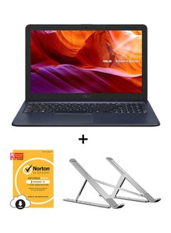 اشتري X543MA Laptop with 15.6-Inch HD Display,Celeron N4020 Processer/4GB RAM/1TB HDD/Intel UHD Graphics/Windows 10 /International Version With Laptop Stand And Norton Anti Virus English Star Grey في الامارات