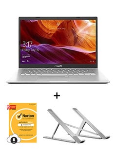اشتري X409FA Laptop With 14-Inch Full HD Display, Core I3-10110U Processer/4GB RAM/1TB HDD/Intel UHD Graphics/Windows 10 /International Version With Laptop Stand And Norton Anti Virus English Transparent Silver في الامارات