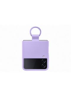 Buy Flip 4 Silicone Cover with Ring  - Lavender in UAE
