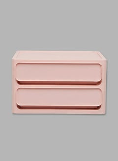 Buy 2-Drawer Storage and Makeup Organizer Pink in UAE