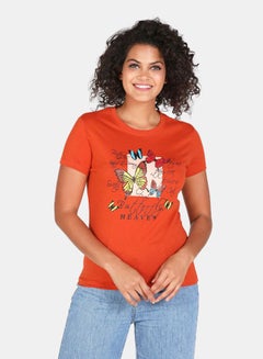 Buy Graphic Printed Crew Neck T-Shirt Red in UAE