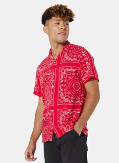 Buy All Over Print Shirt Red in Saudi Arabia