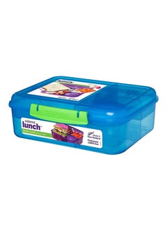 Sistema Large Food Storage Container with Lid for Lunch, Meal Prep, and  Leftovers, Dishwasher Safe, 236oz, Clear/Blue