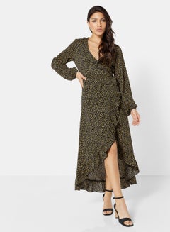 Buy Printed Wrap Dress Multicolour in Saudi Arabia