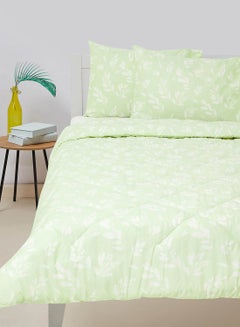 Buy Comforter Set King Size All Season Everyday Use Bedding Set 100% Cotton 3 Pieces 1 Comforter 2 Pillow Covers  Light Green Cotton Light Green in Saudi Arabia