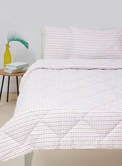 Buy Comforter Set Queen Size All Season Everyday Use Bedding Set 100% Cotton 3 Pieces 1 Comforter 2 Pillow Covers  White/Yellow/Red Cotton White/Yellow/Red in Saudi Arabia