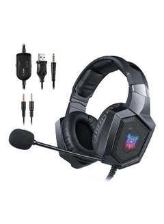 Buy Gaming Headset - Updated K8 Headset Gaming for PS4  Xbox One, Stereo Over-ear Headphones & Noise-canceling Microphone with Mic for PC Computer, Black in Saudi Arabia