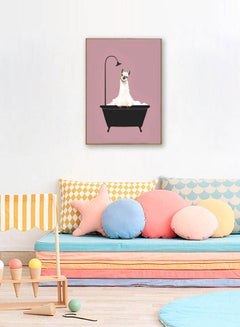 Buy Bathtub Printed Canvas Painting Black/Pink/White 57 x 71 x 4.5cm in Saudi Arabia