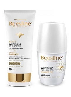 Buy Set Of 2 Piece  4 In 1 Whitening Cleanser And Roll On Deodorant 150ml in UAE