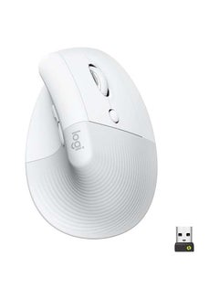 Buy Lift Vertical Ergonomic Mouse, Wireless, Bluetooth Or Logi Bolt USB Receiver, Quiet clicks, 4 Buttons, Compatible With Windows/macOS/iPadOS, Laptop, PC Off White in UAE