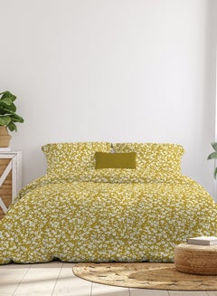 Buy Comforter Set With Pillow Cover 50X75 Cm, Comforter 260X240 Cm - For King Size Mattress - 100% Cotton Percale/Chintz - Sleep Well Lightweight And Warm Bed Linen Cotton Pantone Gold in UAE