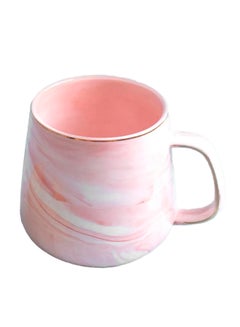 Buy Marble Ceramic Coffee Mug Pink in Saudi Arabia