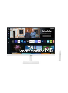 Buy 27 inch Smart Monitor 27CM501 FHD Flat Monitor with Smart TV experience, Remote & Speaker | Wireless & Wired Mobile, Laptop & PC Connectivity with WIFI, Bluetooth, LS27CM501EMXUE / LS27BM501EMXUE White in UAE