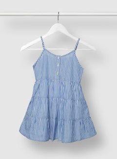 Buy Striped Pattern Strappy Dress Blue/White in UAE